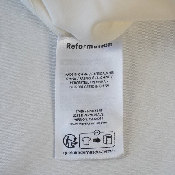 Reformation Viola Linen Top with Sweetheart Neckline in Sugar - Size 6 - NWT - Picture 10 of 11